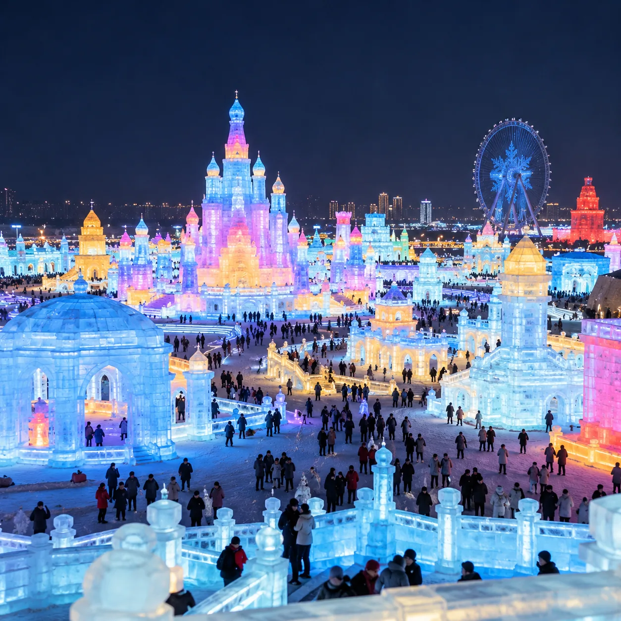 Foto perjalanan musim dingin Harbin Snow Town dan Beijing